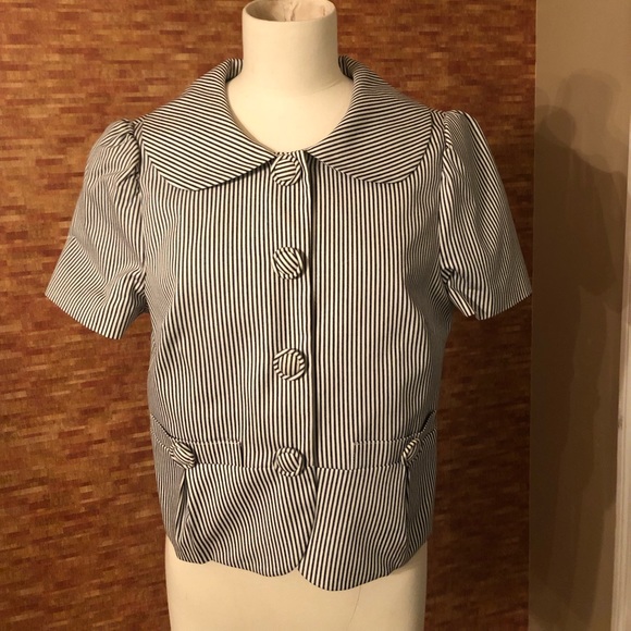 Size 4 ABS black and white pin stripe jacket - Picture 1 of 4